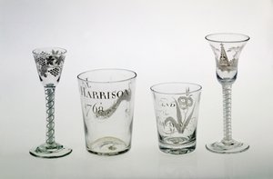 Glazen gemaakt door de familie Beilby, c.1750